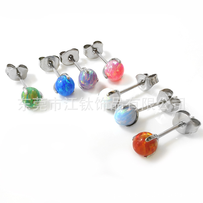 G23 Titanium Opal Butterfly Ear Nail Cartilage Stud Flat Back Earring for Helix Tragus Lip Piercing - Image 4