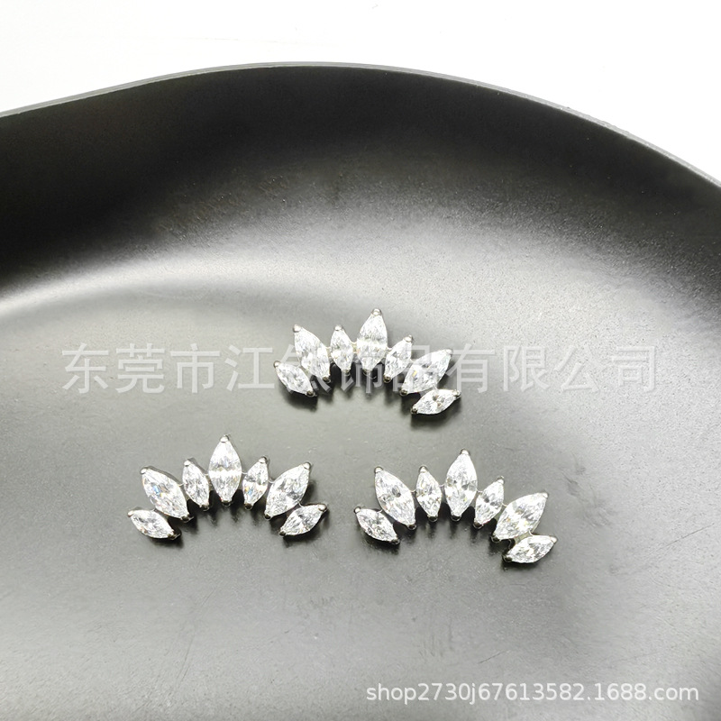 G23 Titanium Ear Cartilage Stud Crown Earring with White Zircon - 1.2mm x 10mm - ASTM F136 Grade - Image 2