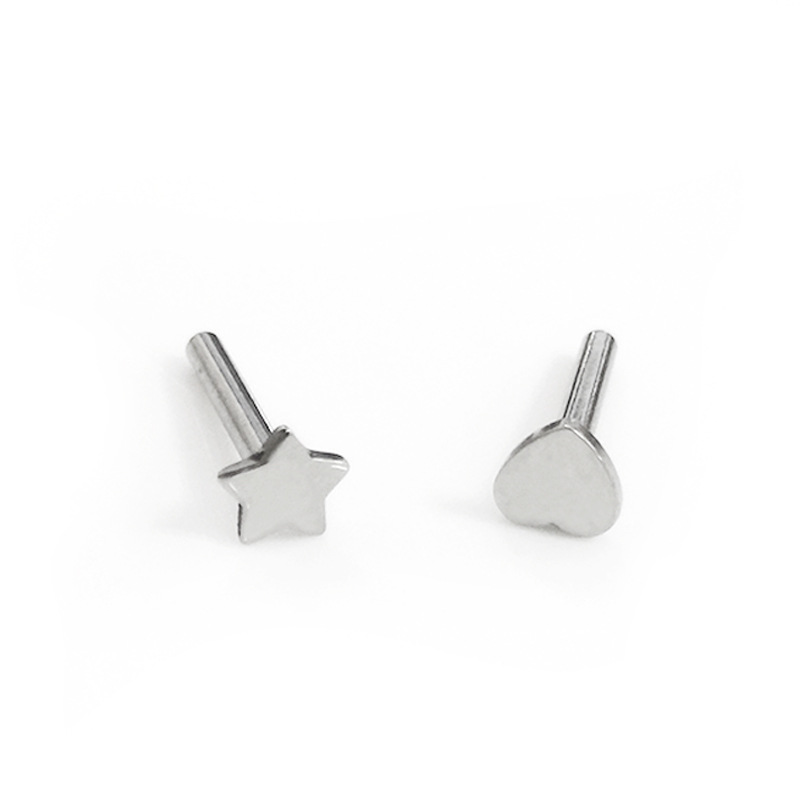G23 Titanium Lip Nail Star Heart Shape ASTM F136 Piercing Jewelry Factory Direct - Image 5