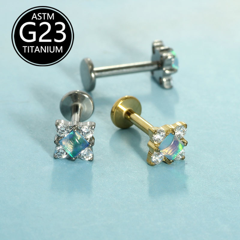 G23 Titanium 16G Internal Thread Flat Bottom Lip Stud & Ear Bone Stud - Lip Piercing Jewelry Direct from Manufacturer - Image 4