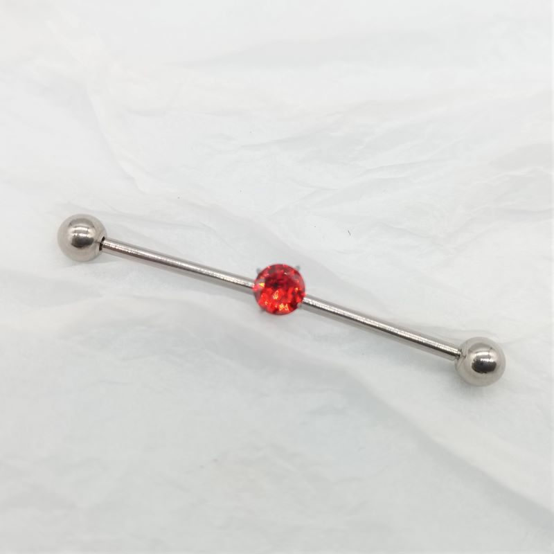G23 Titanium Ear Barbell 14g Four-Prong Zircon Ear Cartilage Barbell Piercing Jewelry - Image 3
