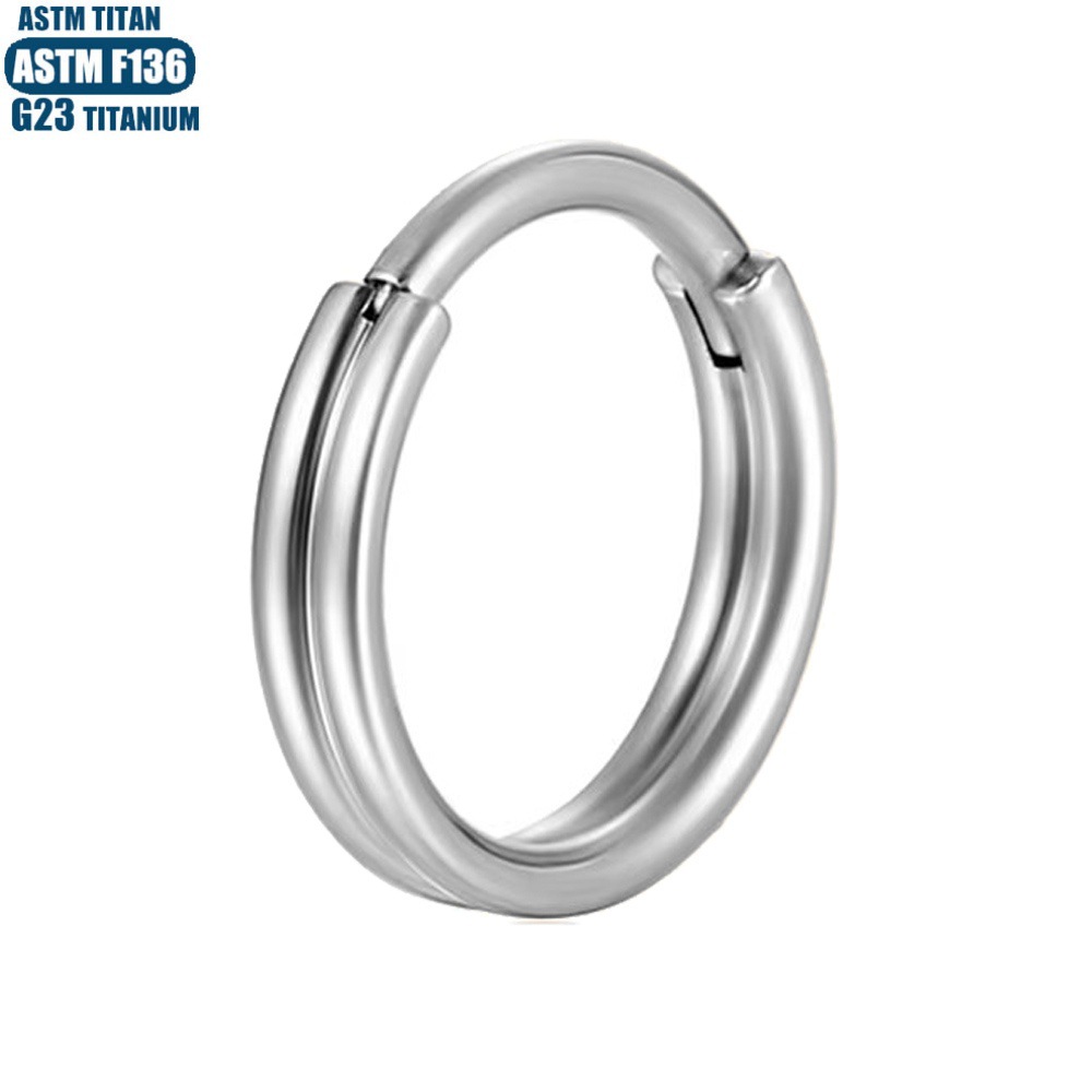 F136 Titanium Alloy Double Layer Nose Ring Tragus Piercing Earring Septum Ring Seamless Hoop Body Piercing Jewelry Fashion - Image 3