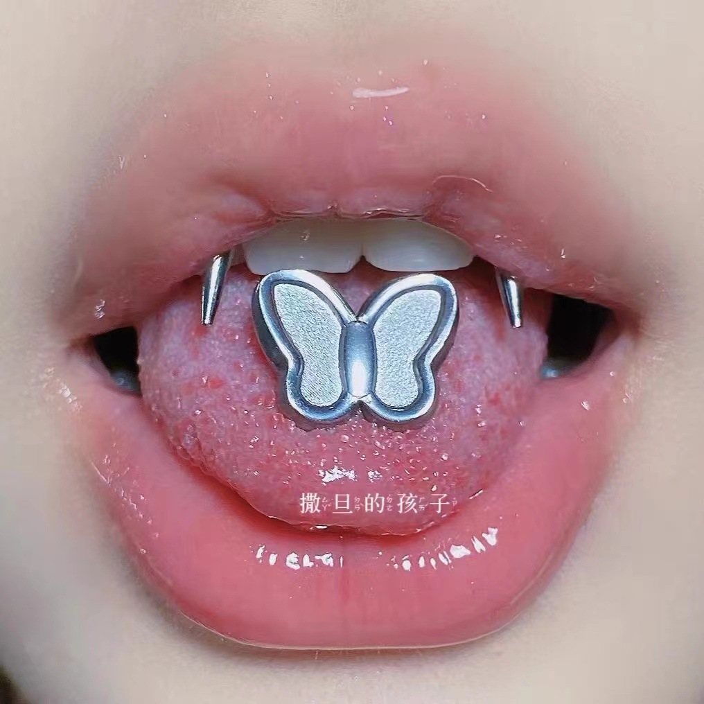 Titanium Steel Tongue Nail Tongue Ring Piercing Jewelry 12mm Length 1.6mm Thick - Image 2