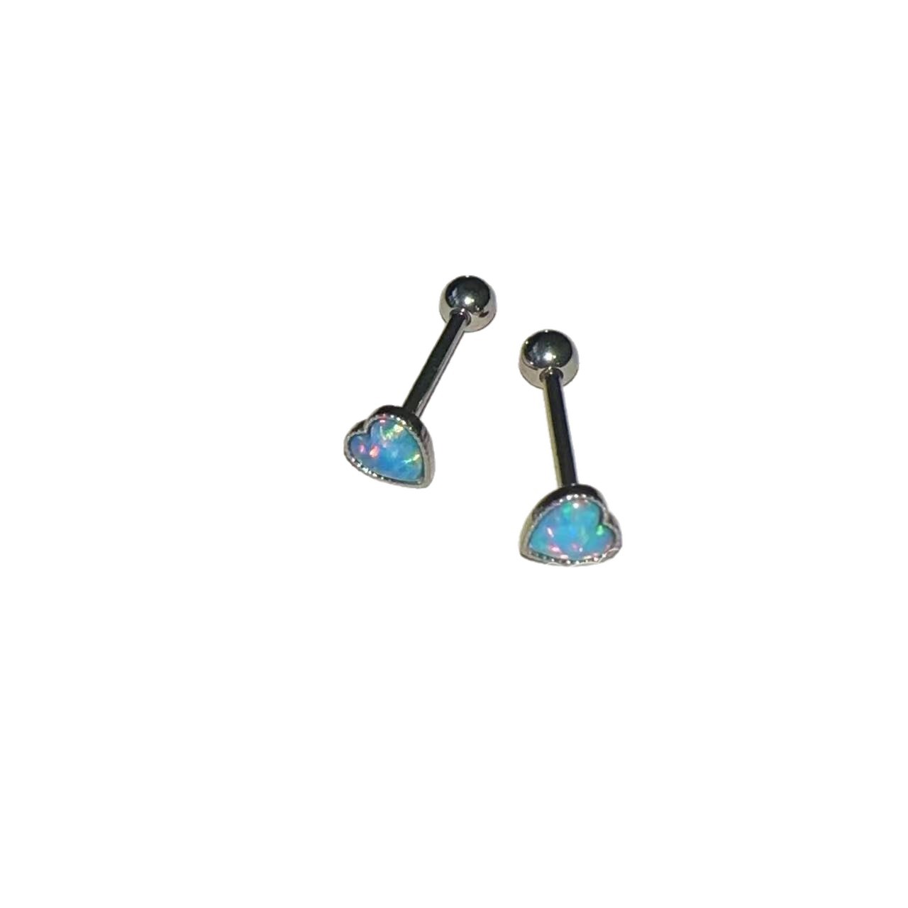 Satan's Child London Blue Opal Tongue Barbell 16mm Bar 1.6mm Thick Drinkable Tongue Ring - Image 3