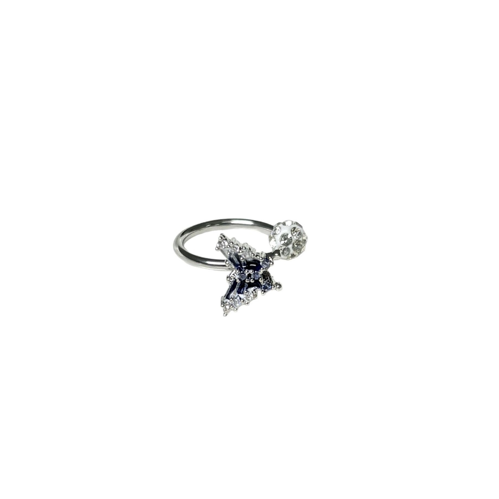 Blue Gradient Butterfly Lip Ring 316L Surgical Steel Horseshoe Flash Mud Ball Ear Bone Ring Lip Nail Piercing Jewelry Wholesale - Image 5