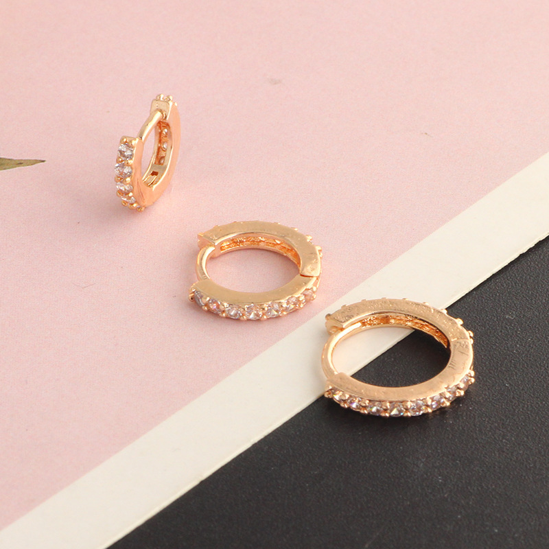 Vintage Crown Design Silver Earrings for Women - South Korean Style Single Row Diamond Ear Buckle - Image 3