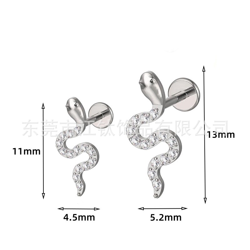 G23 Titanium Snake Ear Bone Nail Threaded Stud - ASTM F136 Implant Grade Body Piercing Jewelry - Image 3