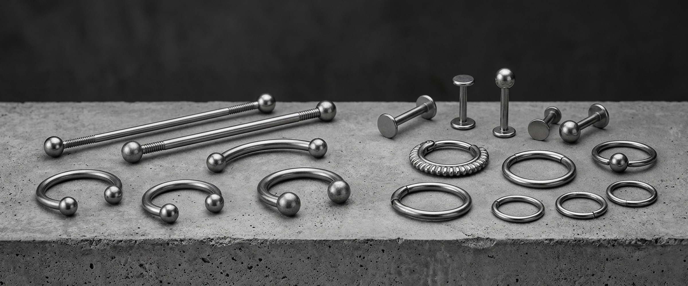 Titanium piercing jewelry collection