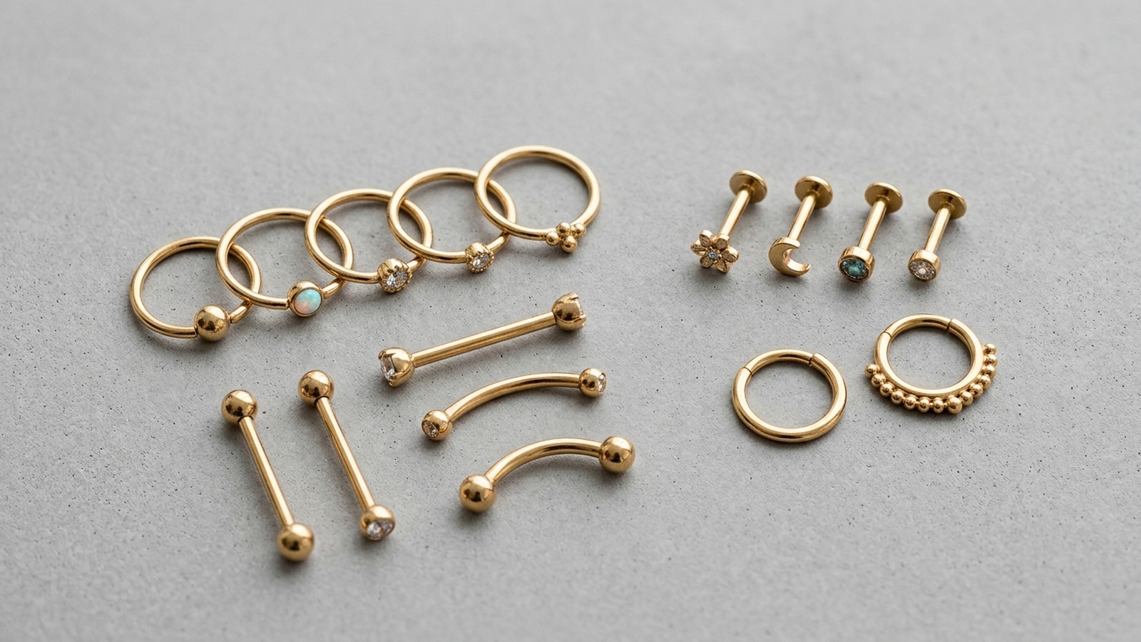 Gold tone piercing jewelry collection